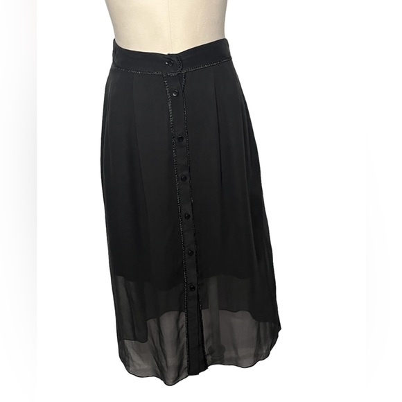 Jonathan Simkhai Black Sheer Midi Skirt With Pockets XS - Picture 3 of 4